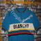 VINTAGE  maglia  Ciclismo Bianchi campagnolo '70s ricamata